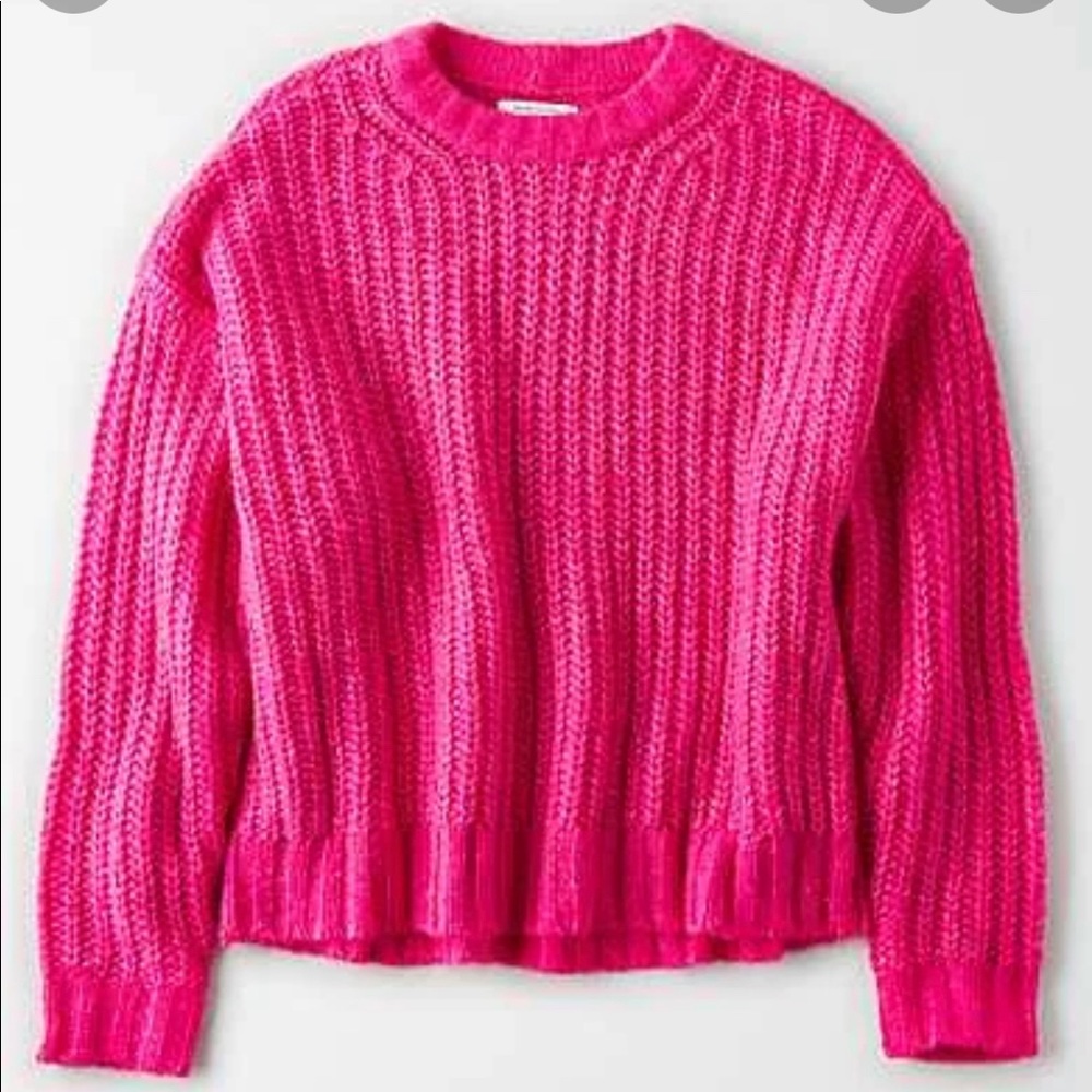 American Eagle Hot Pink Knit Sweater